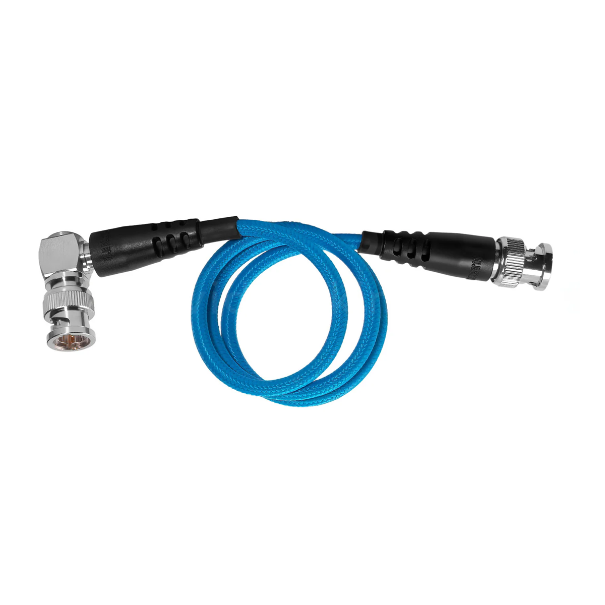 Kondor Blue 20″ 12G SDI Cable with Straight to Right-Angle Connectors for 4K 60p Camera Monitors and Transmitters