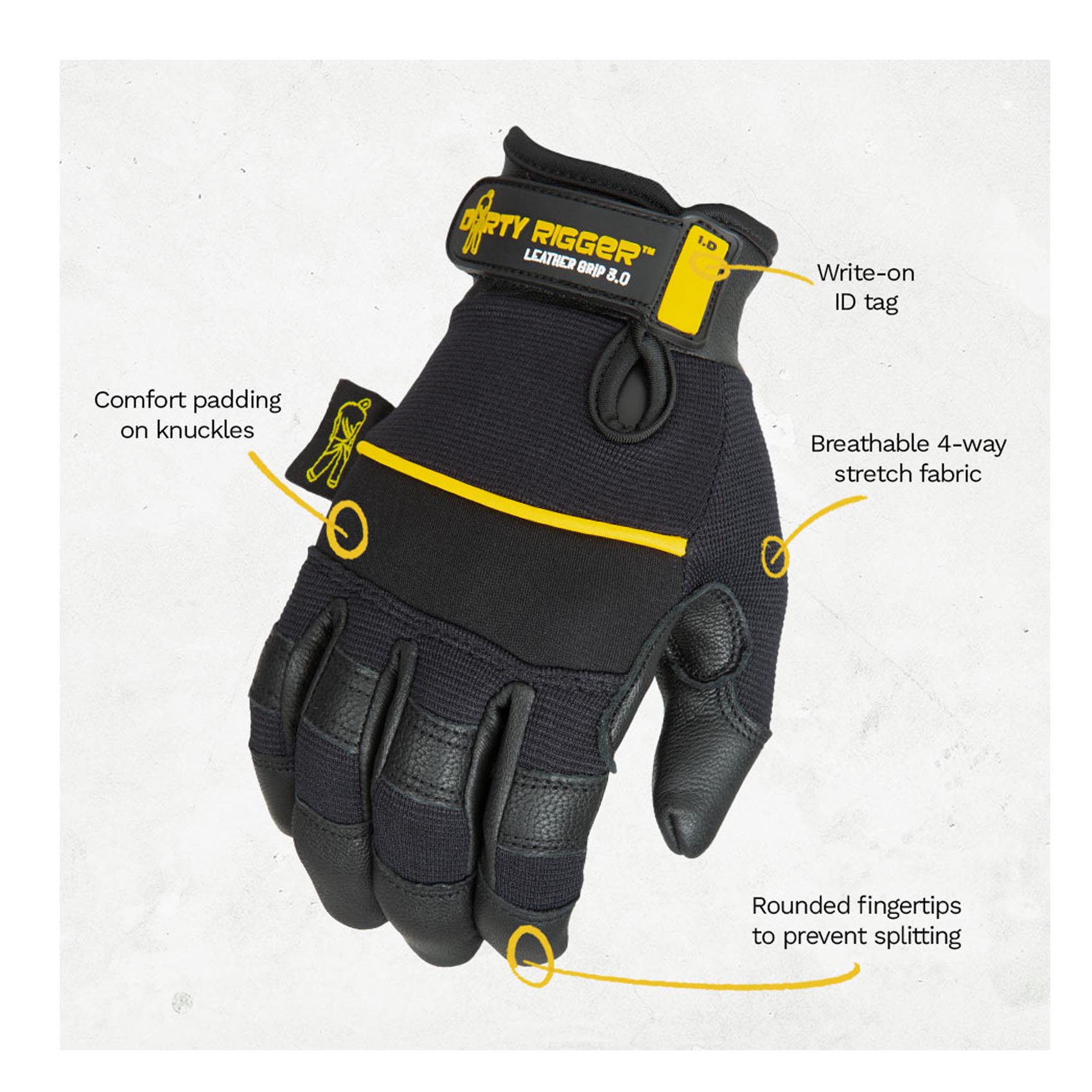 Dirty Rigger – Leather Grip 3.0 Glove – Full Fingered